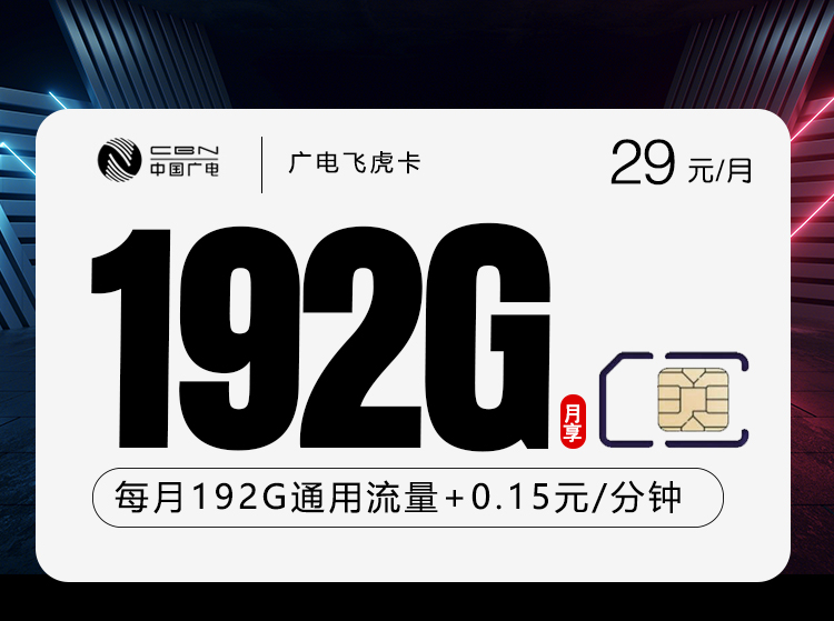 广电飞虎卡【29元192G】【处理失败单】
